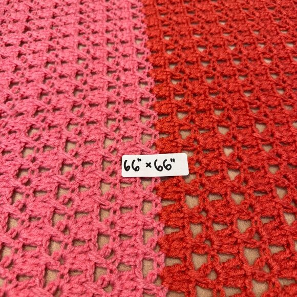 Cozy and extremely soft  handmade lap afghan or girls blanket in pink and light - Picture 7 of 7